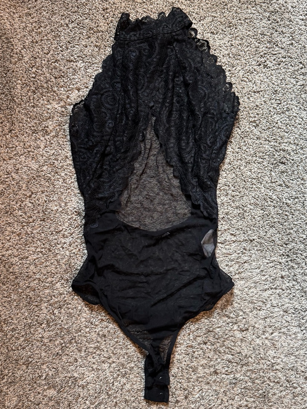Fashion Nova Lace High Neck Bodysuit